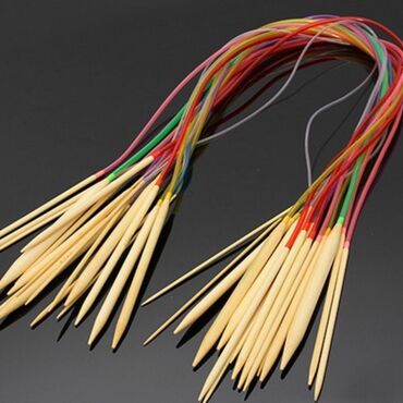 шнур для вязания: Бамбуковые круговые спицы для вязания крючком, трубчатые спицы для