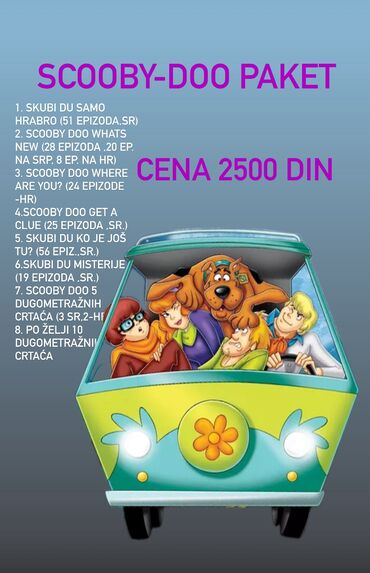 retro konzola za igrice: Sinhronizovani crtani filmovi Skubi Du Cena 2500 din Uplata pre slanja