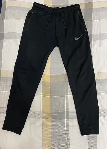 трикотажные штаны мужские: Мужские брюки, M, Nike, Б/у, цвет - Черный, Самовывоз, Платная доставка — 1