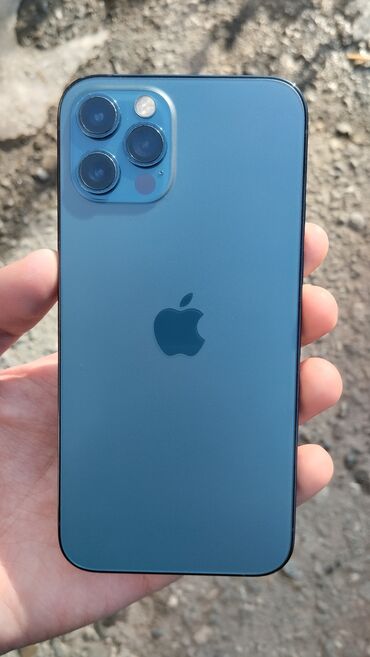 айфон 11 про каракол: IPhone 12 Pro, Арзандатуу 30%, 128 ГБ, Blue Titanium, Коргоочу айнек, 94 %