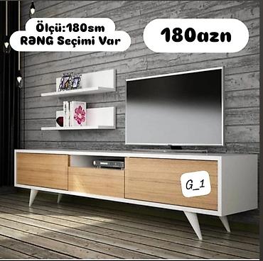mebel original: TV stendi və divar rəfləri dəsti - Ölçü: 180 sm (TV dolabı) - Rəng — 1