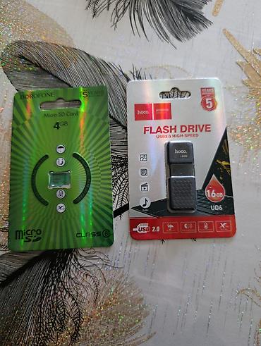 Teze Karupka. Fleska 16 GB. Mikro kart 4 GB. Hoco Firma. İksi 12 azn