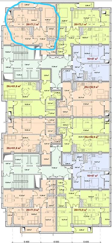 жк айкол: 2 комнаты, 71 м², Южная Магистраль 3 этаж, ПСО (под самоотделку) — 5