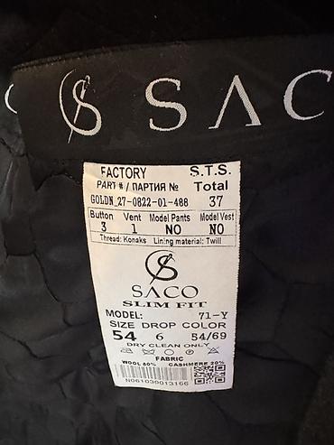 альпака пальто: Мужское пальто SACO Slim Fit - Состав ткани: шерсть 80%, кашемир 20% — 3