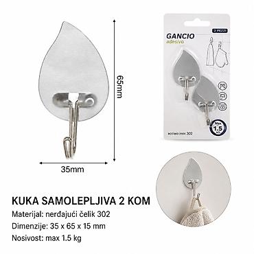 KMT Inox kapljica (2 kom) – samolepljive kuke Opis: - Praktičan set