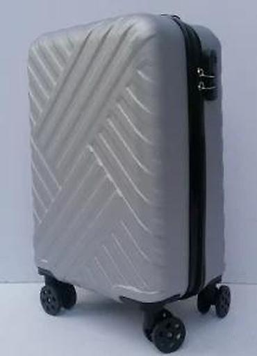 Putni koferi i torbe: Tvrdi ručni kofer na točkiće – srebrni - Materijal: čvrsta — 17