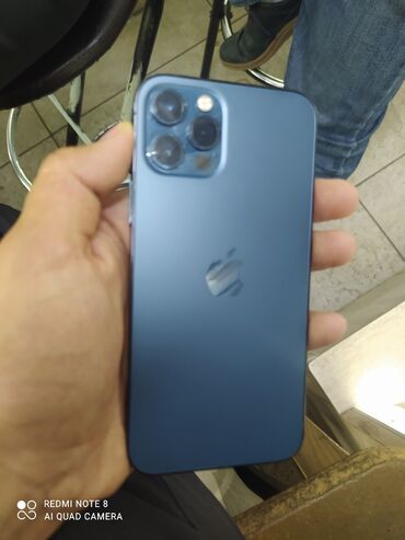 Apple iPhone: IPhone 12 Pro, Б/у, 128 ГБ, Blue Titanium, Защитное стекло, Чехол, 81 %