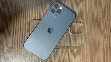 телефоны талас: IPhone 12 Pro, Жаңы, 128 ГБ, Blue Titanium, Каптама, 85 %