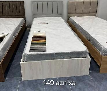 gencede islenmis mebeller: Tək nəfərlik çarpayı və döşək dəsti. - Ölçü: standart tək nəfərlik — 1
