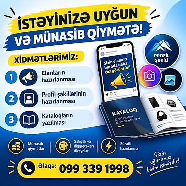am şekilleri: Xidmət: Rəqəmsal dizayn və məzmun hazırlanması Təklif etdiklərimiz: - — 1