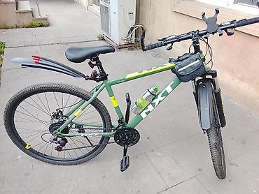 İdman velosipedləri: MTB tipli şəhər/dağ velosipedi – yaşıl gövdə, NX7 brend işarələri — 3
