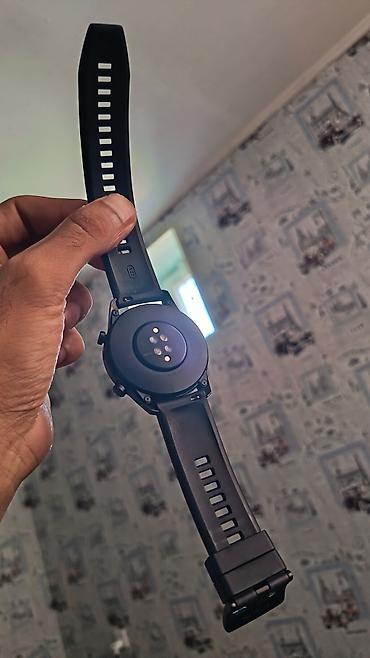 orient qol saatlari: Huawei Watch GT Orjinal - Rəng: qara - Korpus: dairəvi metal çərçivə — 2