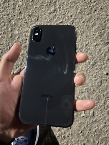 телефон быу: IPhone X, Б/у, 64 ГБ, Черный, Защитное стекло, Чехол, 73 %