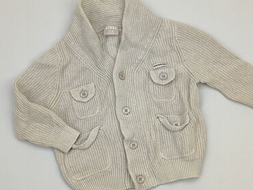spodnie z imitacji skory bezowe: Cardigan, 12-18 months, condition - Good