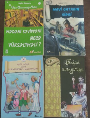 Saalam.4 kitabdı yenidi.Cəmi bir dəfə oxunub.Qiymət 6 manatdı.Əlaqə