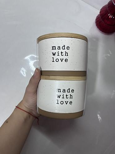 bolt food canta: “Made with love” yazılı saxlama qabları – 2 ədəd dəst. YENİDİR HEÇ — 2
