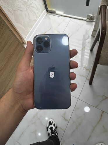 iphone 13 pro max qiymeti 2 ci el: IPhone 12 Pro Max, 256 GB, Pacific Blue, Barmaq izi, Face ID