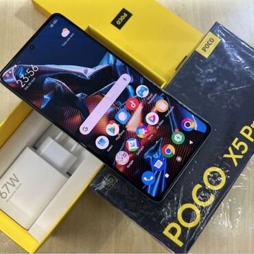 ikinci el poco x3: Poco X5 Pro 5G, 256 ГБ, цвет - Черный, Сенсорный, Отпечаток пальца, Face ID