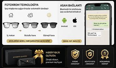 şəffaf eynək: AI Ağıllı Eynək – Gələcəyin Texnologiyası Artıq Sizinlədir Süni — 2