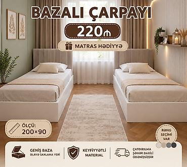 * *Tək Nəfərlik Bazalı Çarpayı 220₼* ✔️İstehsal Rusiya Laminat lalafo.az -da * *Tək Nəfərlik Bazalı Çarpayı 220₼* ✔️İstehsal Rusiya Laminat