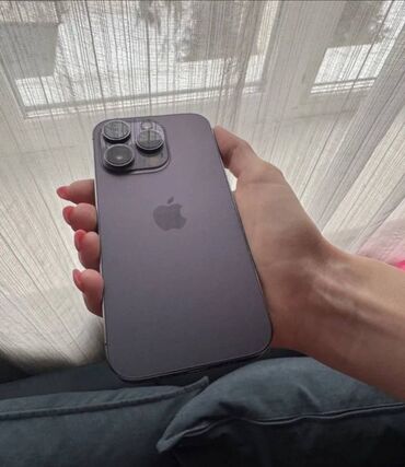 купить айфон 12 бу: IPhone 14 Pro, Колдонулган, 128 ГБ, Deep Purple