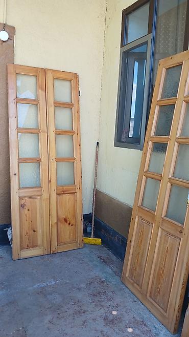 дорожки и ковры: Межкомнатная дверь, Б/у, Со стеклом, Одностворчатая, Деревянная, Распашная, Витражная — 1