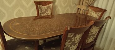 Masa və oturacaq dəstləri: Mətbəx üçün, Açılmayan, Oval masa, 6 stul