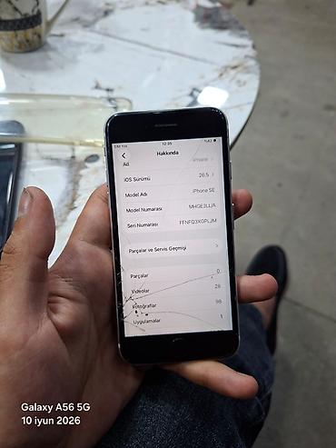 second son: IPhone SE, 64 GB, Ağ, Barmaq izi — 2