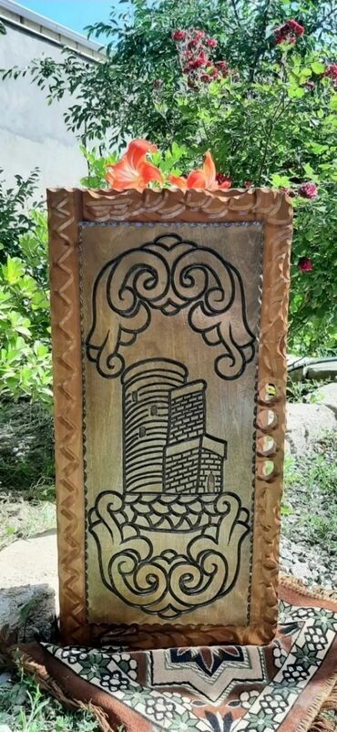 Nərdlər: Oyma naxışlı taxta nərd taxtası - Material: bərk ağacdan əl işi oyma — 6