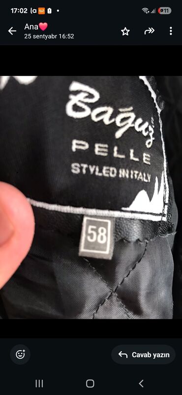 Pencəklər: - Brend: Bağus Pelle - Dizayn: Styled in Italy (İtaliya üslubunda) -