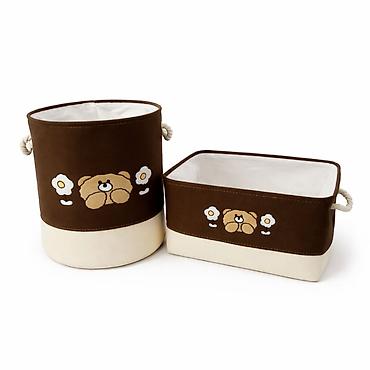 Другой текстиль: Комплект текстильных корзин для хранения (2 шт.) Удобно для — 2