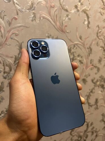 фейковый айфон 12 про макс: IPhone 12 Pro Max, Колдонулган, 256 ГБ, Көк, Каптама