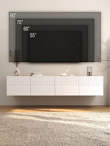 Тумбы и подставки для телевизора: Тумба и подставка для телевизора, Новый, Подвесная, ЛДСП, Самовывоз, Бесплатная доставка, Платная доставка, цвет - Белый — 1