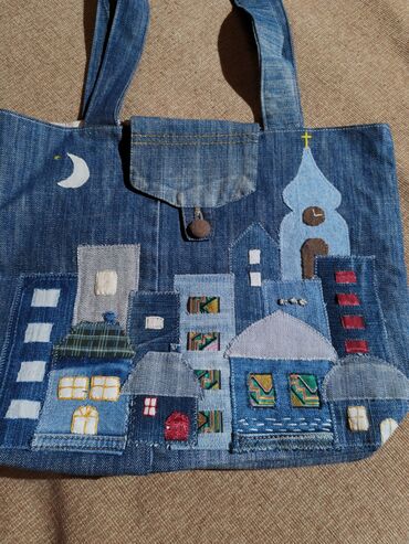 Torbe: Torba za rame, Handmade, Materijal: Platno — 13