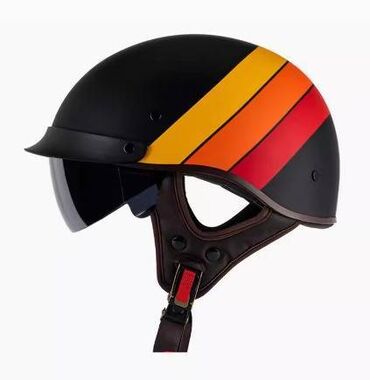 Шлемы: Мужской мотоциклетный круизный полушлем, ретро-шлем, четырехсезонный