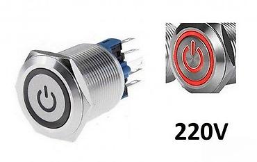 drveni stol: Metalno vodootporno taster dugme sa LED osvetljenjem – 220 V - Tip — 2