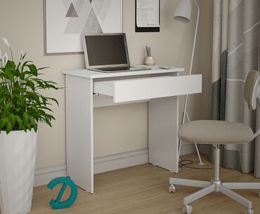 мебел для дома: Компьютерный Стол, цвет - Белый, Новый