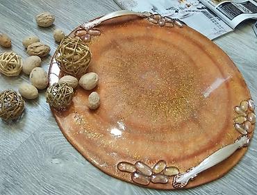 podnos: Yeni el isi podnos. Epoksi islemeli. Umumi diametri 39sm. Toy nisan — 2