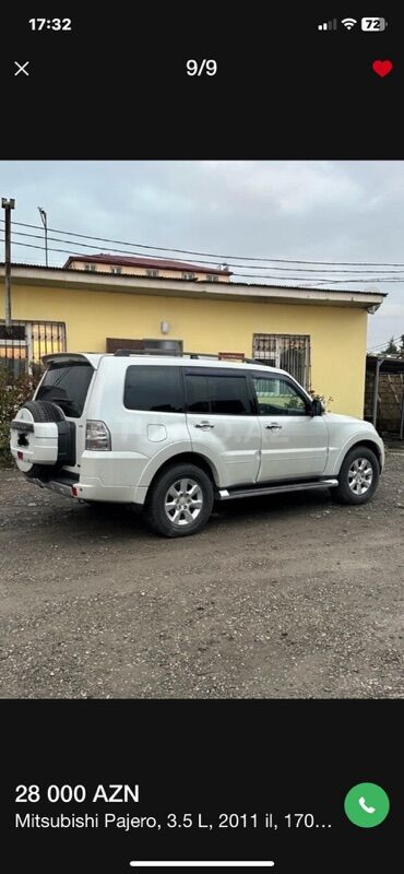 Mitsubishi: Mitsubishi Pajero: 3.5 l | 2011 il 170000 km Ofrouder/SUV -da lalafo.az — 1 Mitsubishi: Mitsubishi Pajero: 3.5 l | 2011 il 170000 km Ofrouder/SUV — 1