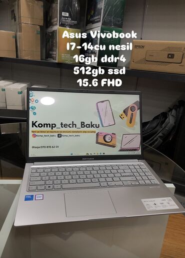 Pontiac: İşlənmiş ASUS Vivobook, 15.6 ", Intel Core i7, 512 GB