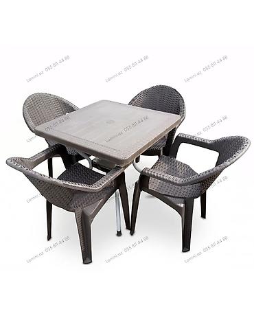 Мебель: Bağ üçün Masa Dəsti Xüsusiyyətlər: - Komplekt: 1 ədəd kvadrat masa + — 1