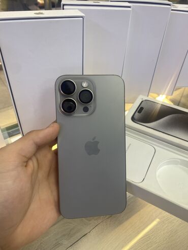 айфон 16 макс: IPhone 15 Pro Max, Колдонулган, 256 ГБ, Natural Titanium, 100 %