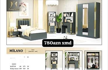 Milano gənc otağı dəsti – antrasit (mat) rəng palitrası və qızılı