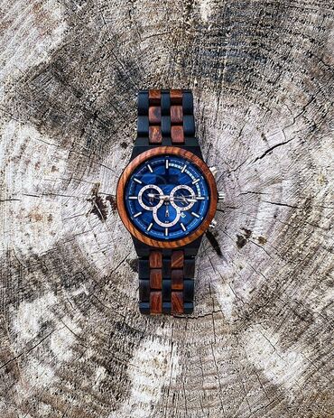 Qol saatları: Təbii ağacdan hazırlanmış kişi qol saatları - Korpus və qayış — 7