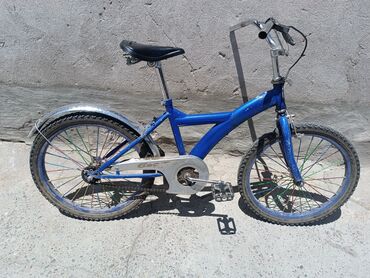 трёхколёсный велосипед: Коляска, цвет - Голубой, Б/у