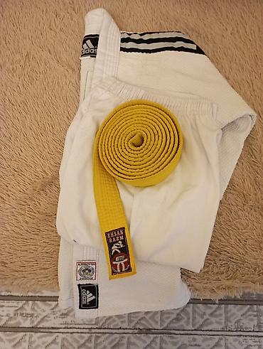 judo forma: Adidas judogi dəsti - Brend: Adidas - Rəng: ağ (üst və şalvar), sarı — 2