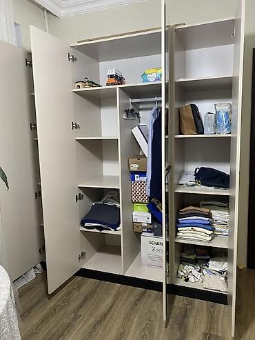 210: Yeni, 4 qapılı, Güzgülü, Bej, Taxta, Açılan, Düz dolab — 3