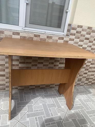 Masalar: Açıq rəng taxta/LDSP stol - Ölçülər (təxmini): 120×70 sm üst tabla — 1