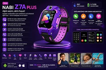 agilli saat: Kateqoriya: Smart saatlar Məhsul: Smart saat Nabi Z7A Plus Purple — 2