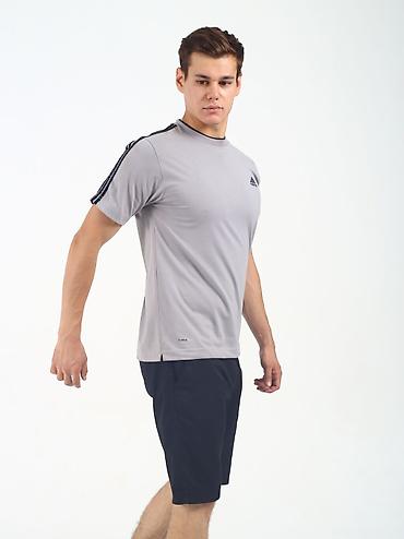 pull and: Мужская спортивная футболка adidas - Цвет: серый - Классический — 3